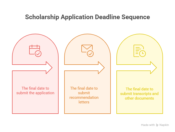 Scholarship Application deadline Sequence